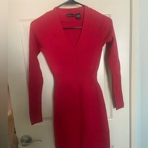 Sweater dress with v neck